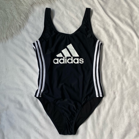 Adidas NEW Logo One Piece Swimsuit - Picture 2 of 9